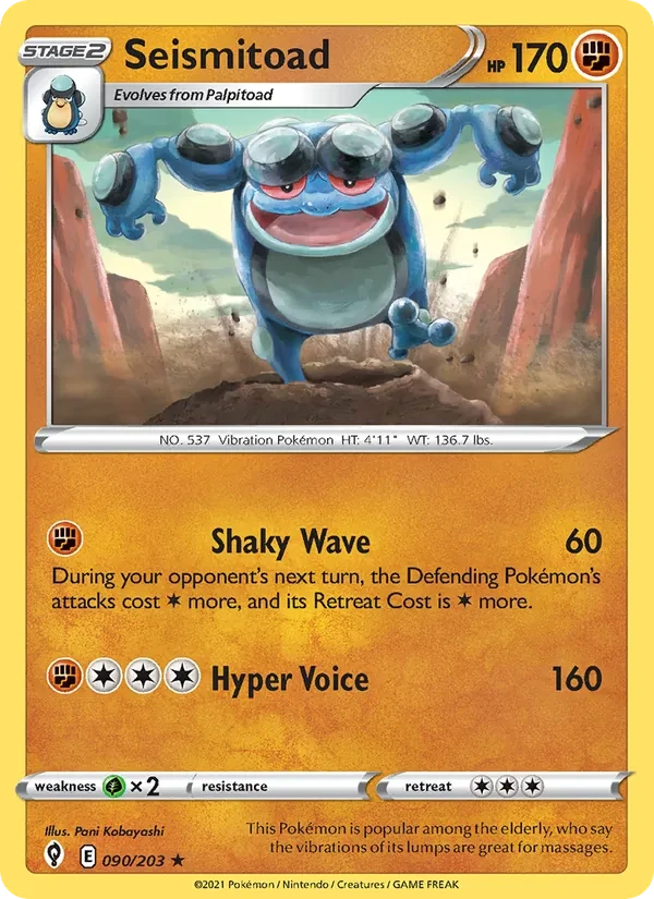 Seismitoad 90/203 Evolving Skies Pokémon card