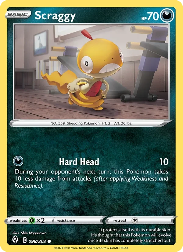 Scraggy 98/203 Evolving Skies Pokémon card