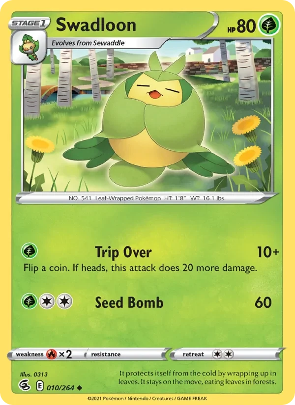 Swadloon 10/264 Fusion Strike Pokémon card