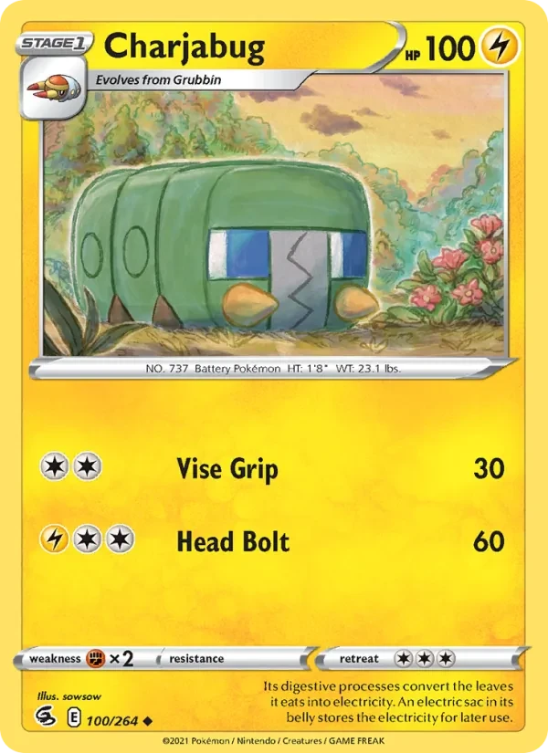 Charjabug 100/264 Fusion Strike Pokémon card
