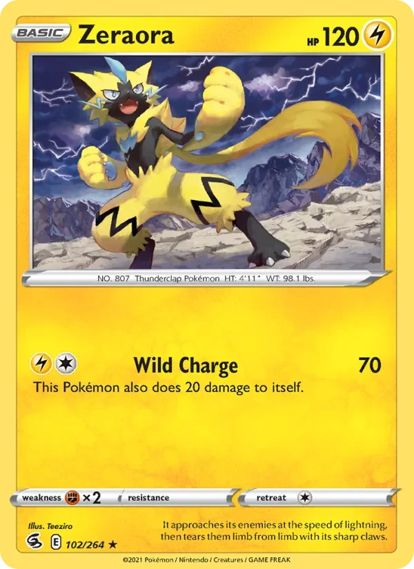 Zeraora 102/264 Fusion Strike Pokémon card