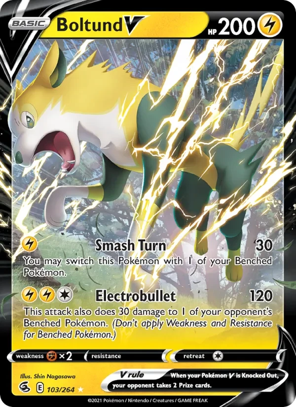 Boltund V 103/264 Fusion Strike Pokémon card