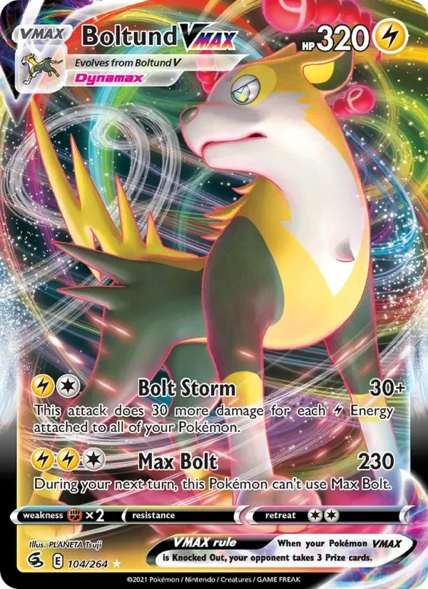 Boltund VMAX 104/264 Fusion Strike Pokémon card