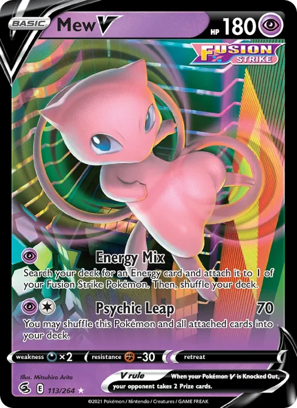 Mew V 113/264 Fusion Strike Pokémon card