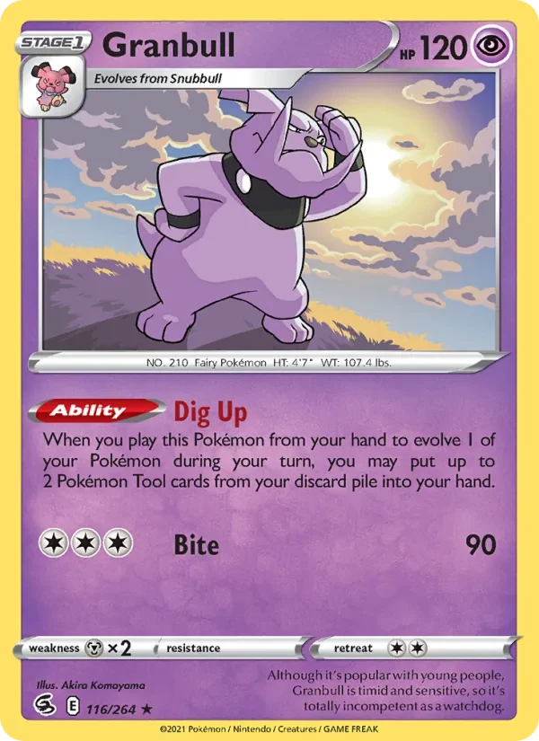 Granbull 116/264 Fusion Strike Pokémon card