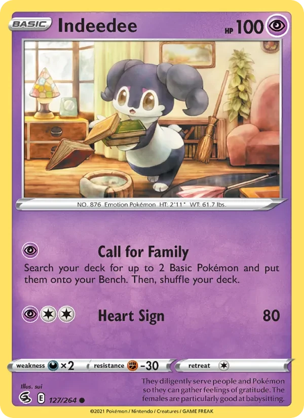 Indeedee 127/264 Fusion Strike Pokémon card