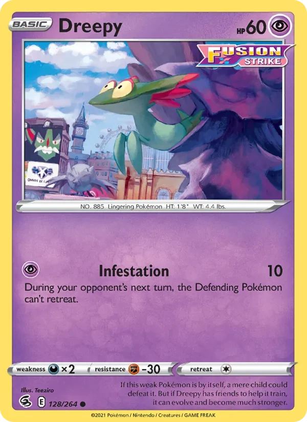 Dreepy 128/264 Fusion Strike Pokémon card