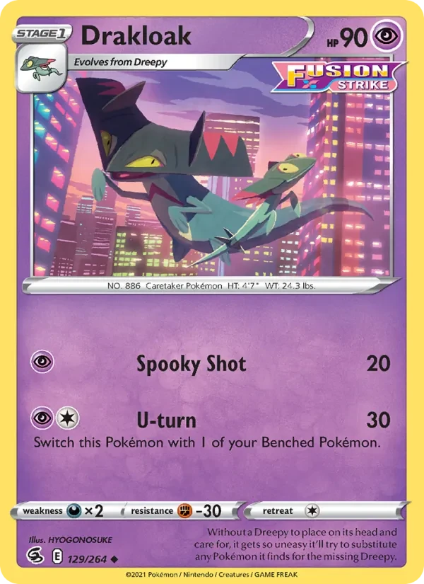 Drakloak 129/264 Fusion Strike Pokémon card