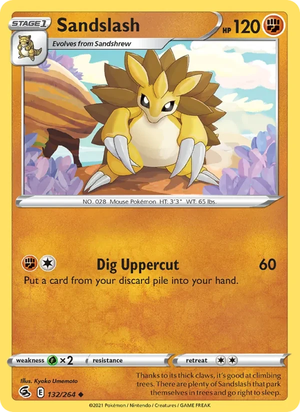 Sandslash 132/264 Fusion Strike Pokémon card