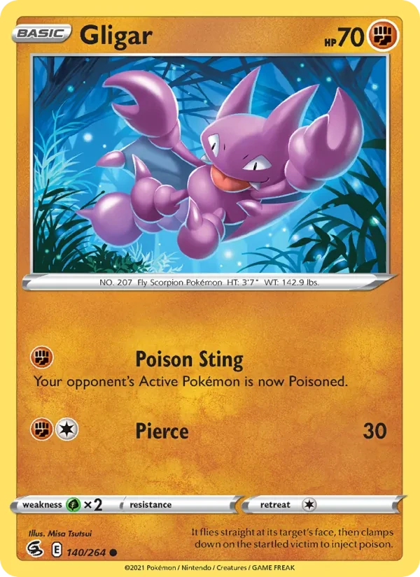 Gligar 140/264 Fusion Strike Pokémon card