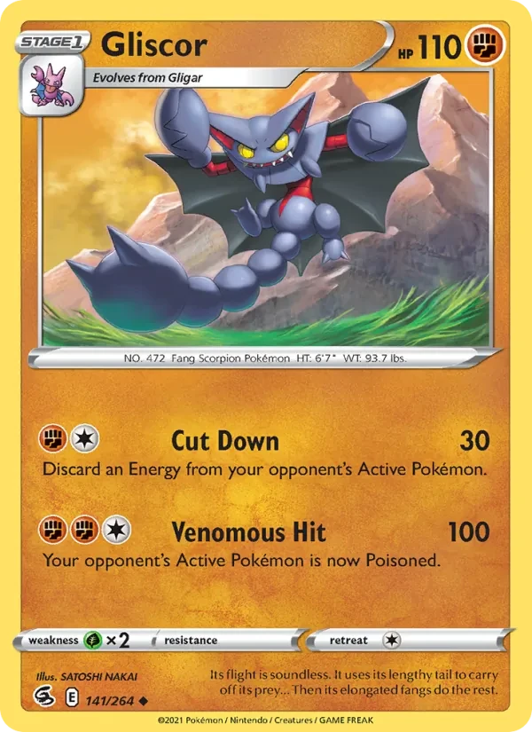 Gliscor 141/264 Fusion Strike Pokémon Karte