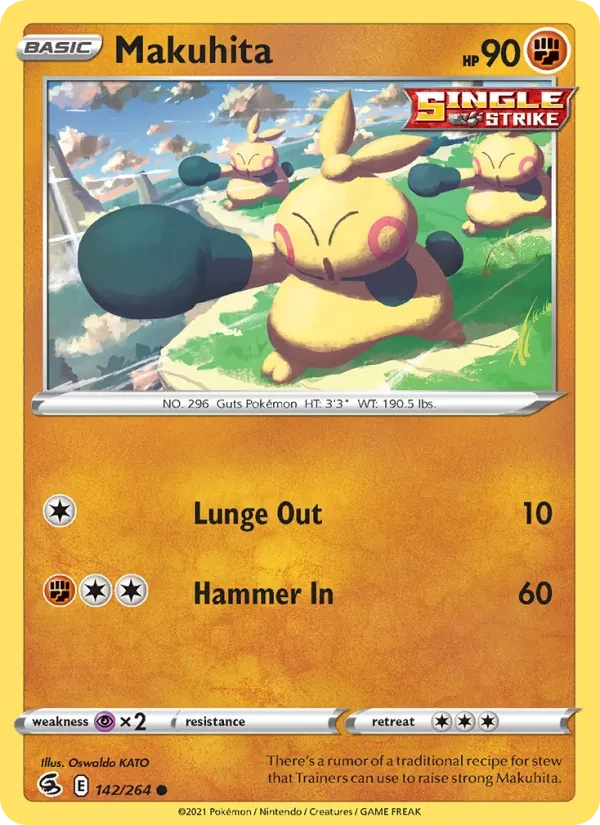 Makuhita 142/264 Fusion Strike Pokémon card
