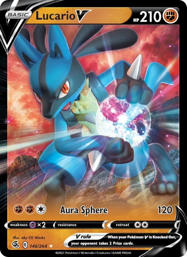 Lucario V 146/264 Fusion Strike Pokémon card