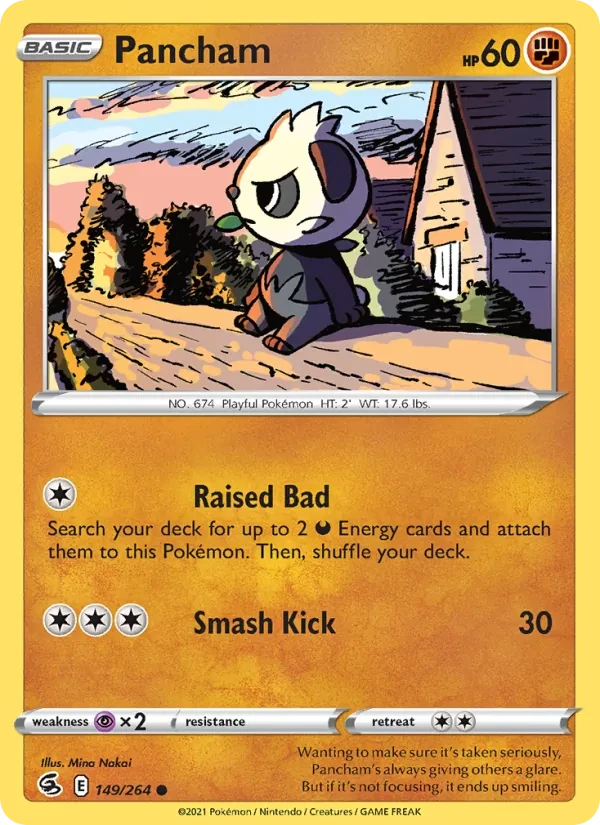 Pancham 149/264 Fusion Strike Pokémon Karte
