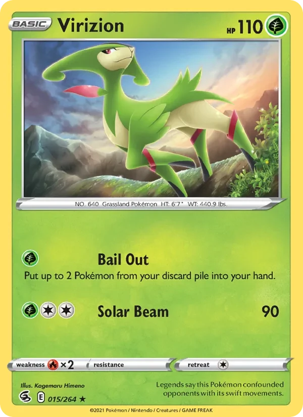 Virizion 15/264 Fusion Strike Pokémon card