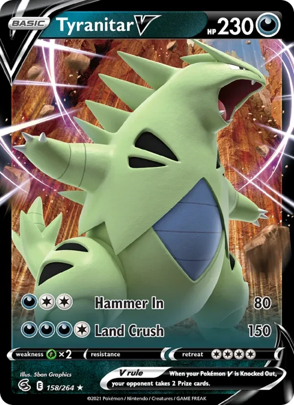 Tyranitar V 158/264 Fusion Strike Pokémon card