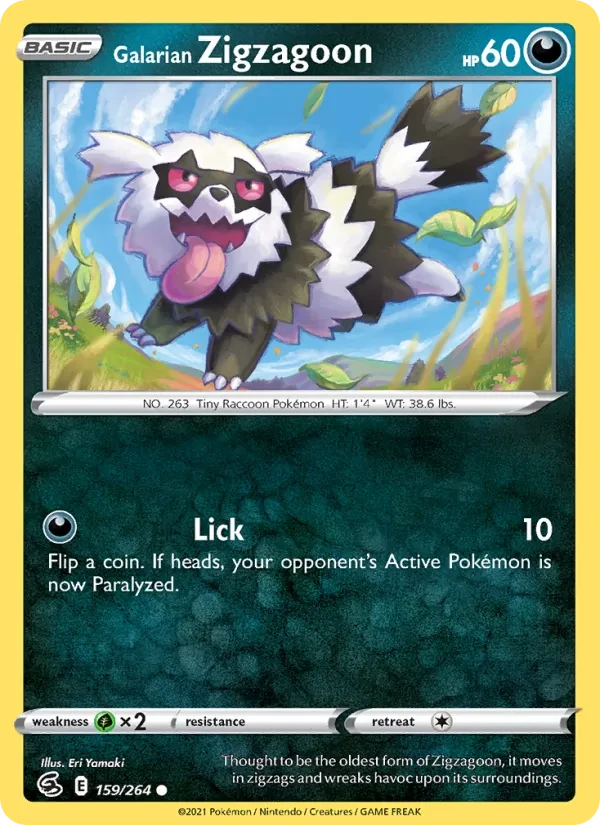 Galarian Zigzagoon 159/264 Fusion Strike Pokémon card