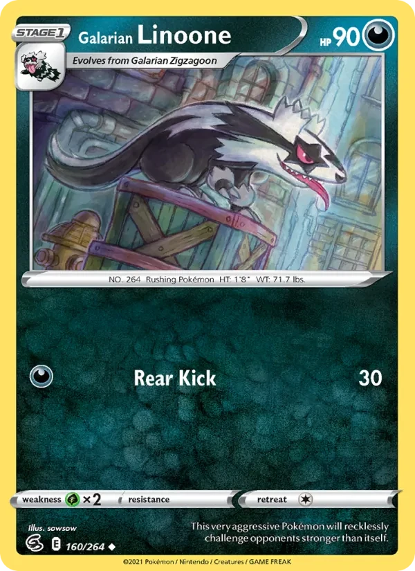 Galarian Linoone 160/264 Fusion Strike Pokémon card