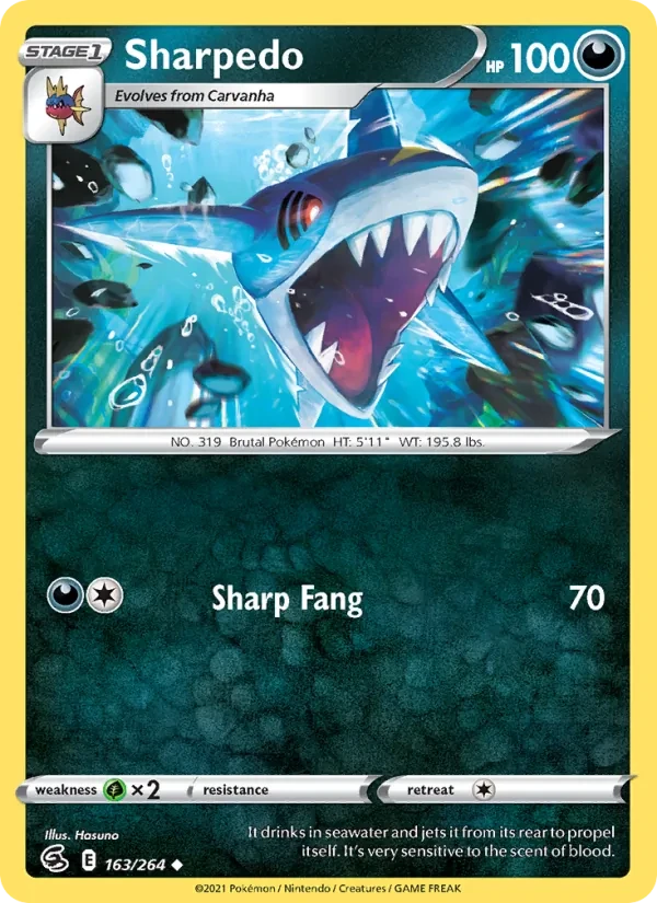 Sharpedo 163/264 Fusion Strike Pokémon card