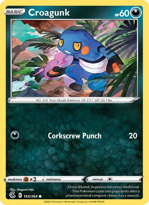 Croagunk 165/264 Fusion Strike Pokémon card
