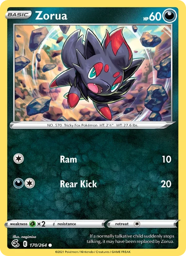 Zorua 170/264 Fusion Strike Pokémon Karte