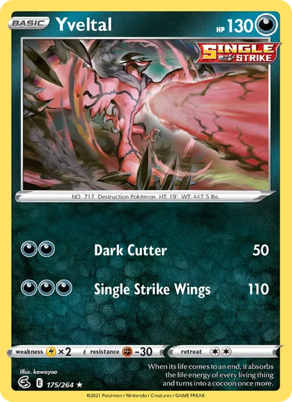 Yveltal 175/264 Fusion Strike Pokémon card