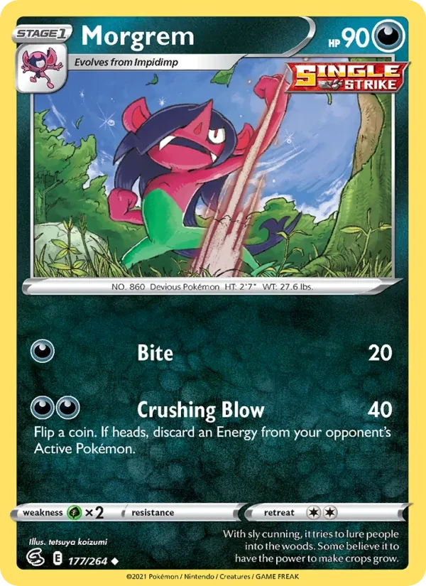 Carta Pokémon Morgrem 177/264 Fusion Strike