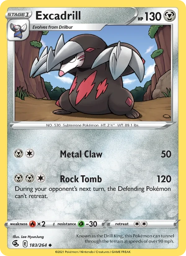Excadrill 183/264 Fusion Strike Pokémon card