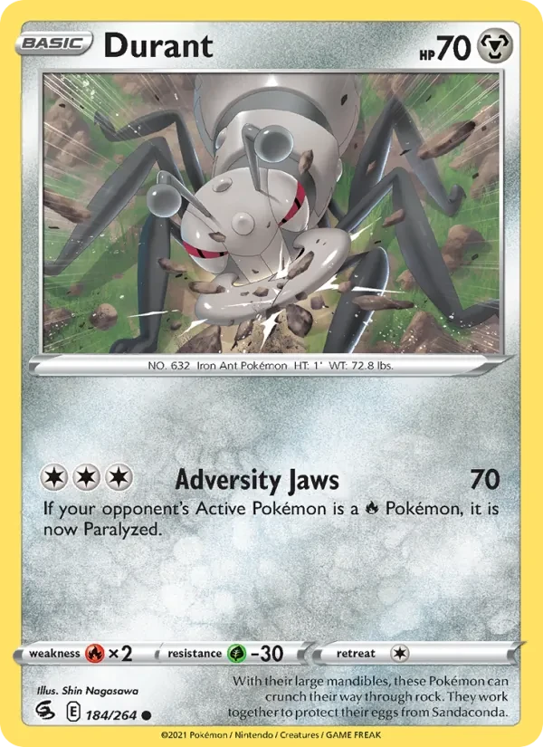 Durant 184/264 Fusion Strike Pokémon card