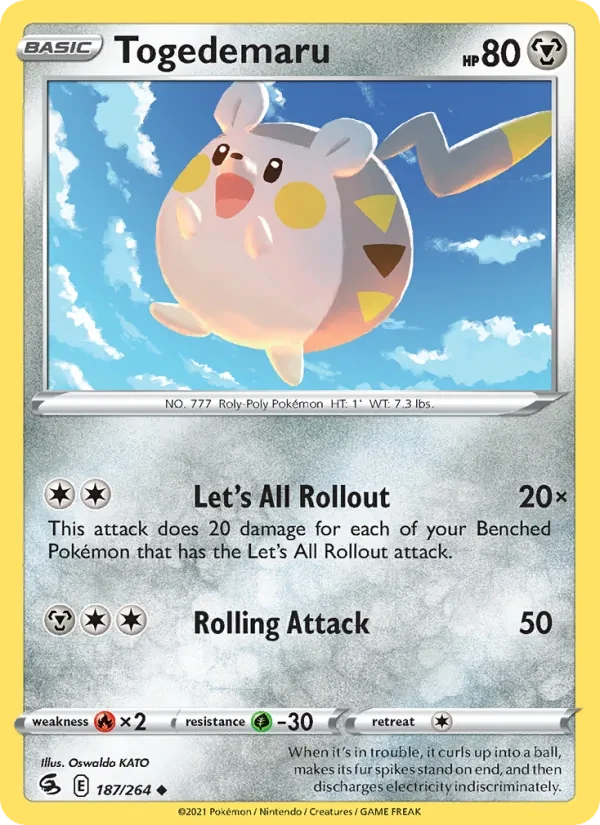 Togedemaru 187/264 Fusion Strike Pokémon card