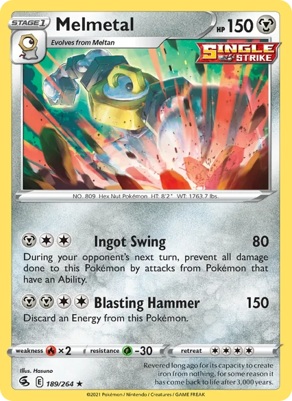 Melmetal 189/264 Fusion Strike Pokémon Karte