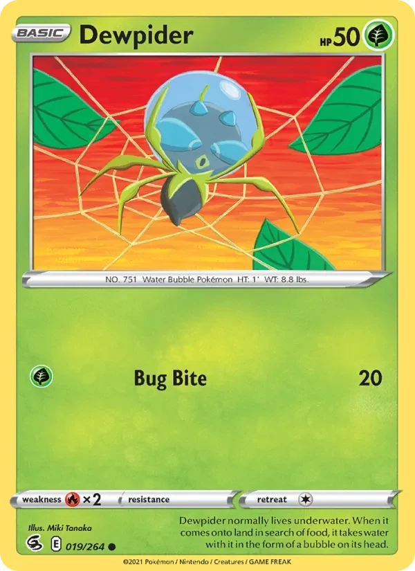 Dewpider 19/264 Fusion Strike Pokémon card