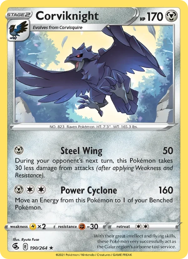 Corviknight 190/264 Fusion Strike Pokémon card