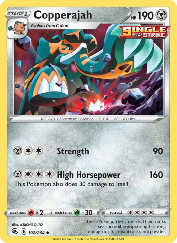 Copperajah 192/264 Fusion Strike Pokémon card