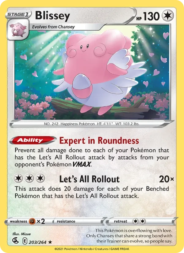 Blissey 203/264 Fusion Strike Pokémon card