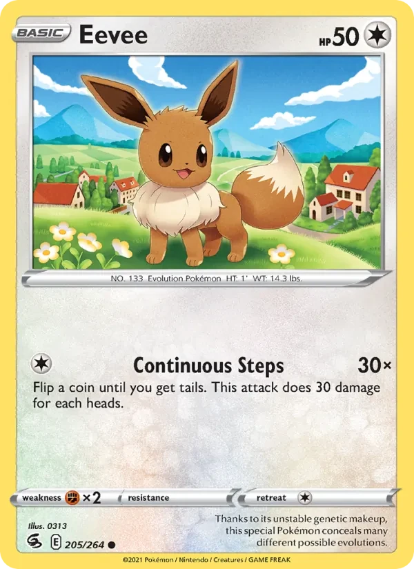 Eevee 205/264 Fusion Strike Pokémon card