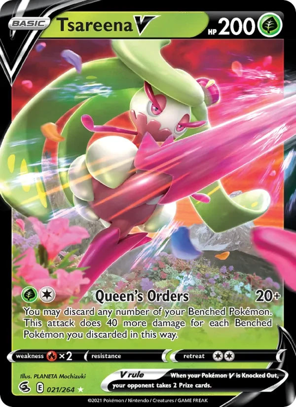 Tsareena V 21/264 Fusion Strike Pokémon card