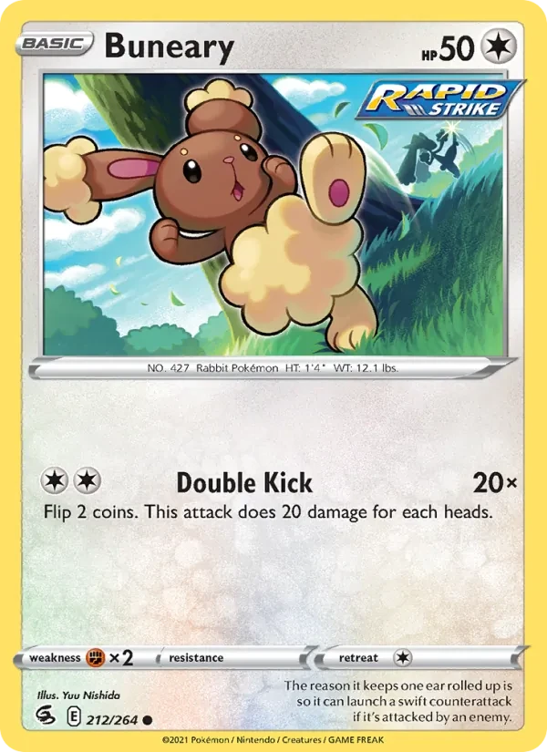 Buneary 212/264 Fusion Strike Pokémon card