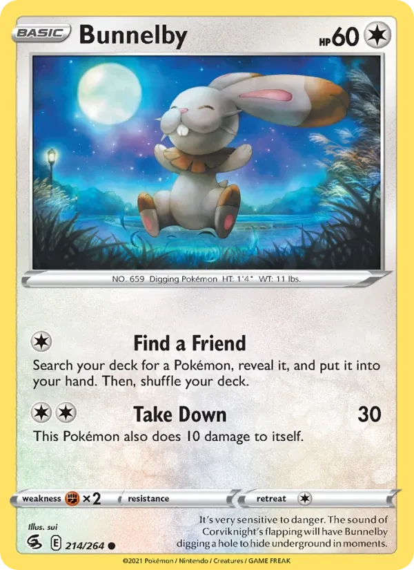 Bunnelby 214/264 Fusion Strike Pokémon Karte