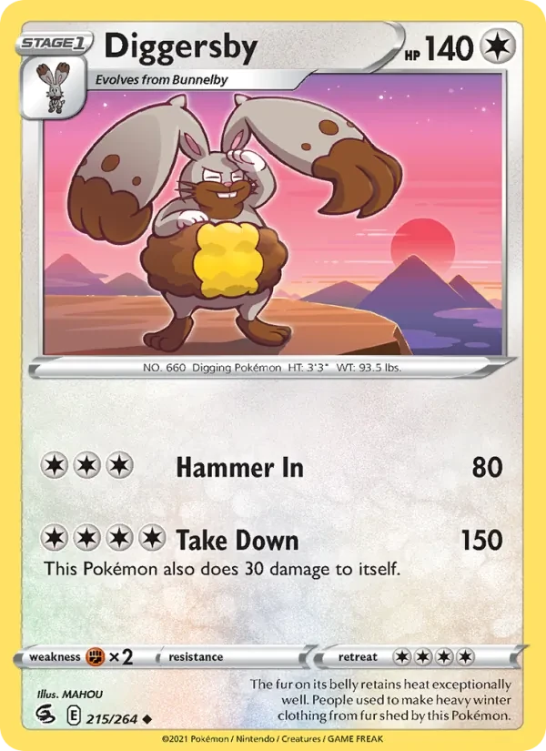 Diggersby 215/264 Fusion Strike Pokémon card