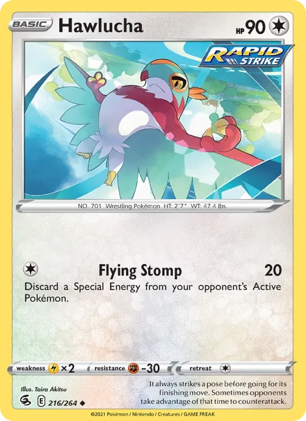 Hawlucha 216/264 Fusion Strike Pokémon card