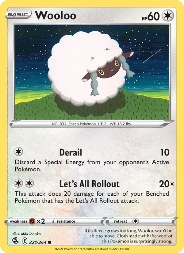 Wooloo 221/264 Fusion Strike Pokémon card