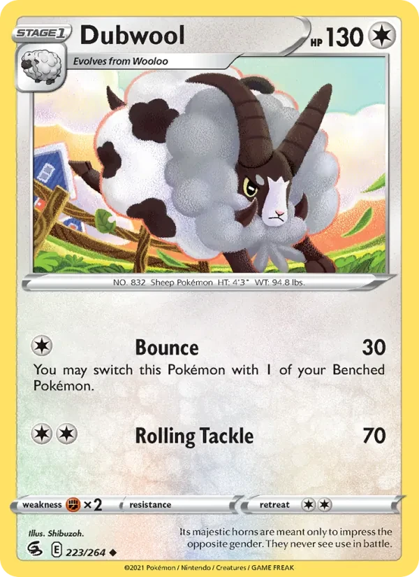 Dubwool 223/264 Fusion Strike Pokémon card
