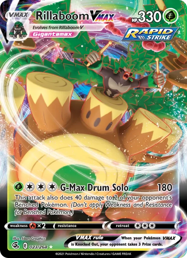 Rillaboom VMAX 23/264 Fusion Strike Pokémon card