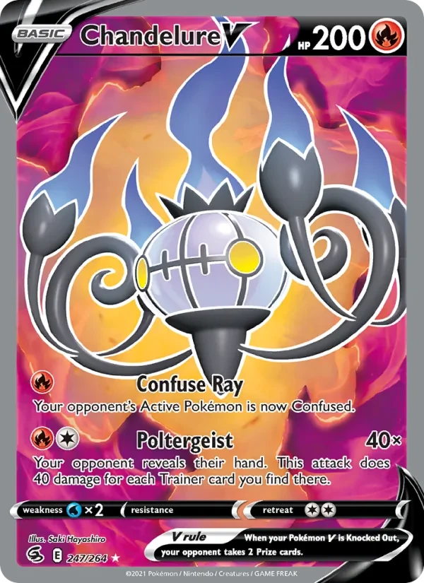 Chandelure V 247/264 Fusion Strike Pokémon card