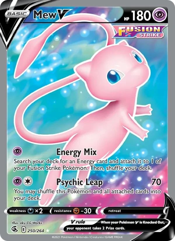 Mew V 250/264 Fusion Strike Pokémon card