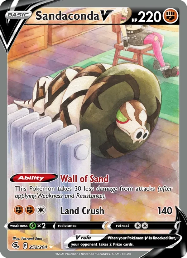 Sandaconda V 252/264 Fusion Strike Pokémon card