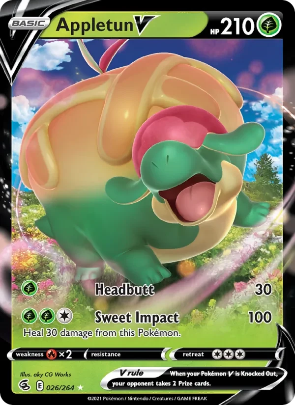 Appletun V 26/264 Fusion Strike Pokémon card