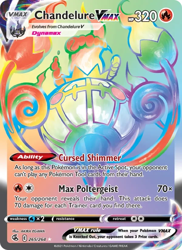 Chandelure VMAX 265/264 Fusion Strike Pokémon Karte