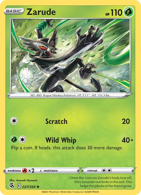 Zarude 27/264 Fusion Strike Pokémon card